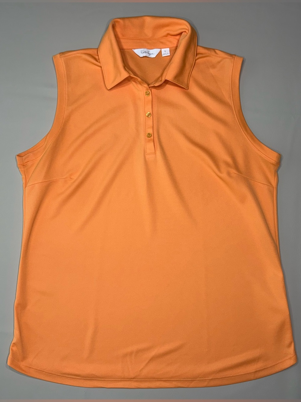 Walter Hagen Women's Clubhouse Pique Sleeveless Golf Polo - Orange - Picture 2 of 5